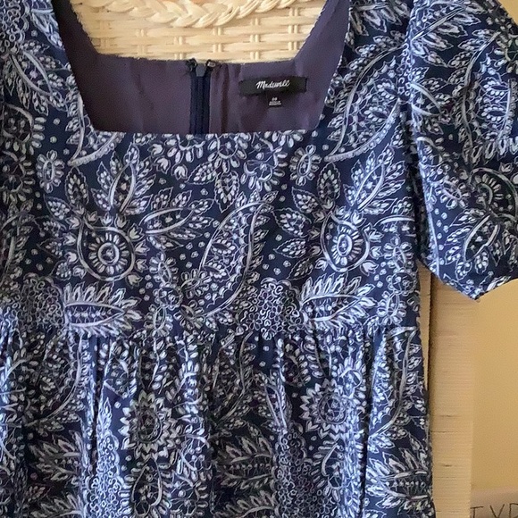 Poplin-Pop Sleeve Tiered Dress in Paisley Garden 💙💙💙by Madewell - Picture 10 of 13